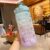 2 liter Cute Water Bottle with Stickers Straw Bounce Green with Stickers