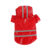 New Dog Raincoat Waterproof PU Reflective Strip Hooded red